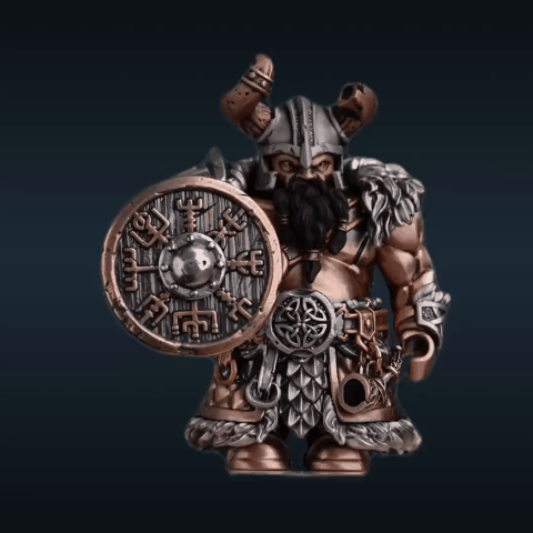 Viking Raider Collectible Figure Detachable Bronze Copper Knight