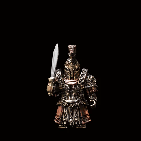 Spartan Warrior Bronze Copper Figurine – Magnetic Desk Decor Detachable Metal Collectible