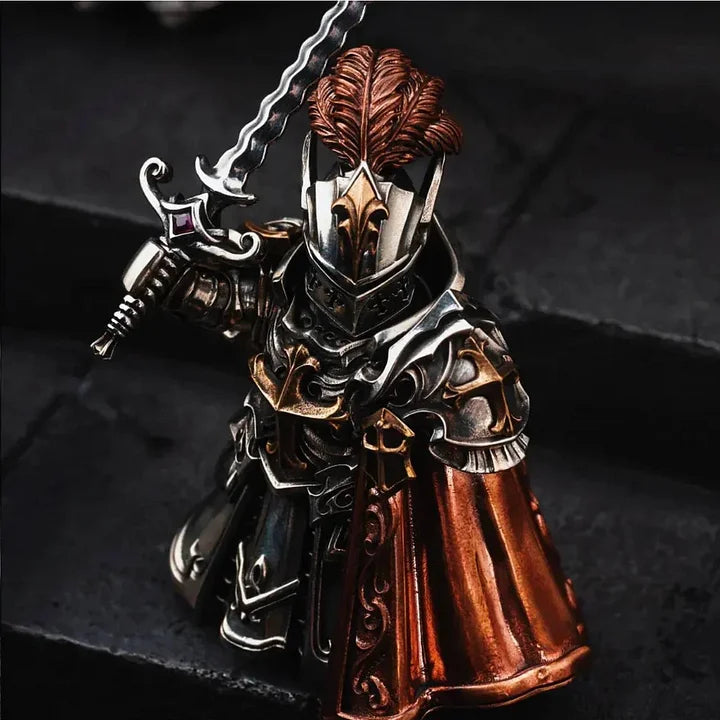 Crimson Templar Collectible Figure Detachable Bronze Copper Knight Statue