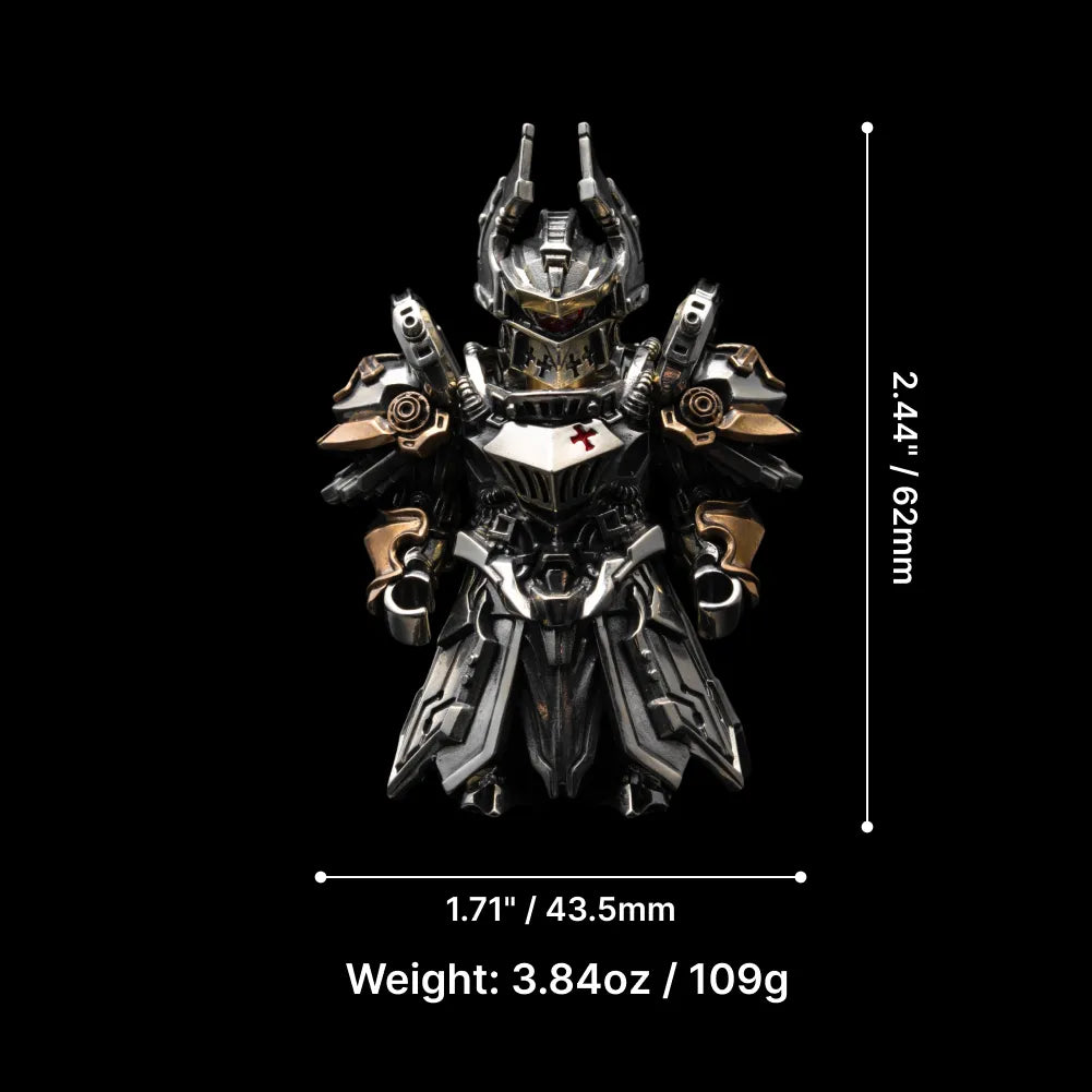 Mech Justicar Magnetic Detachable Medieval Bronze Knight Figurine – Mini Armor Warrior Collectible Statue
