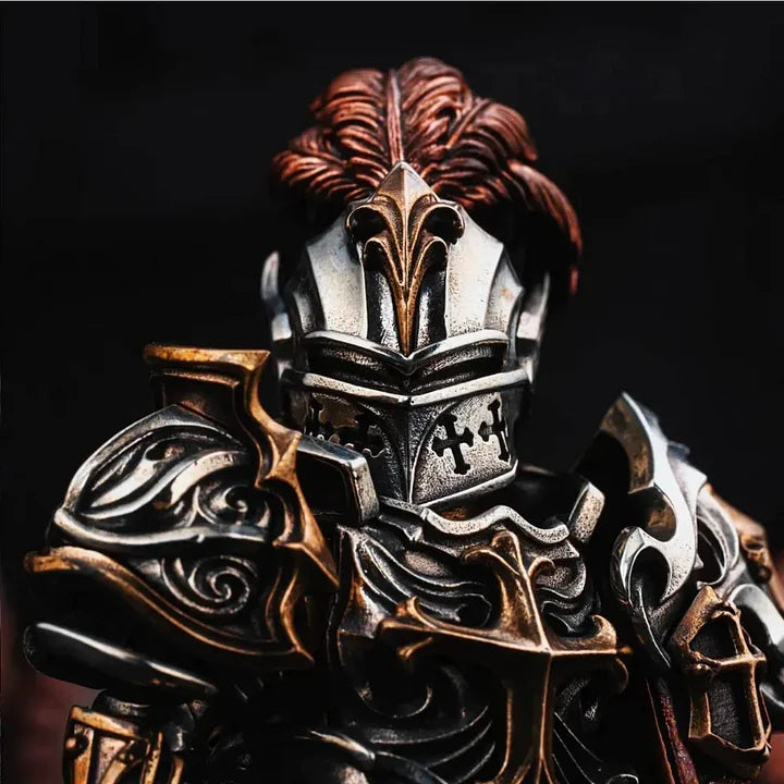Crimson Templar Collectible Figure Detachable Bronze Copper Knight Statue