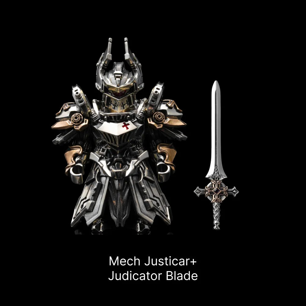 Mech Justicar Magnetic Detachable Medieval Bronze Knight Figurine – Mini Armor Warrior Collectible Statue