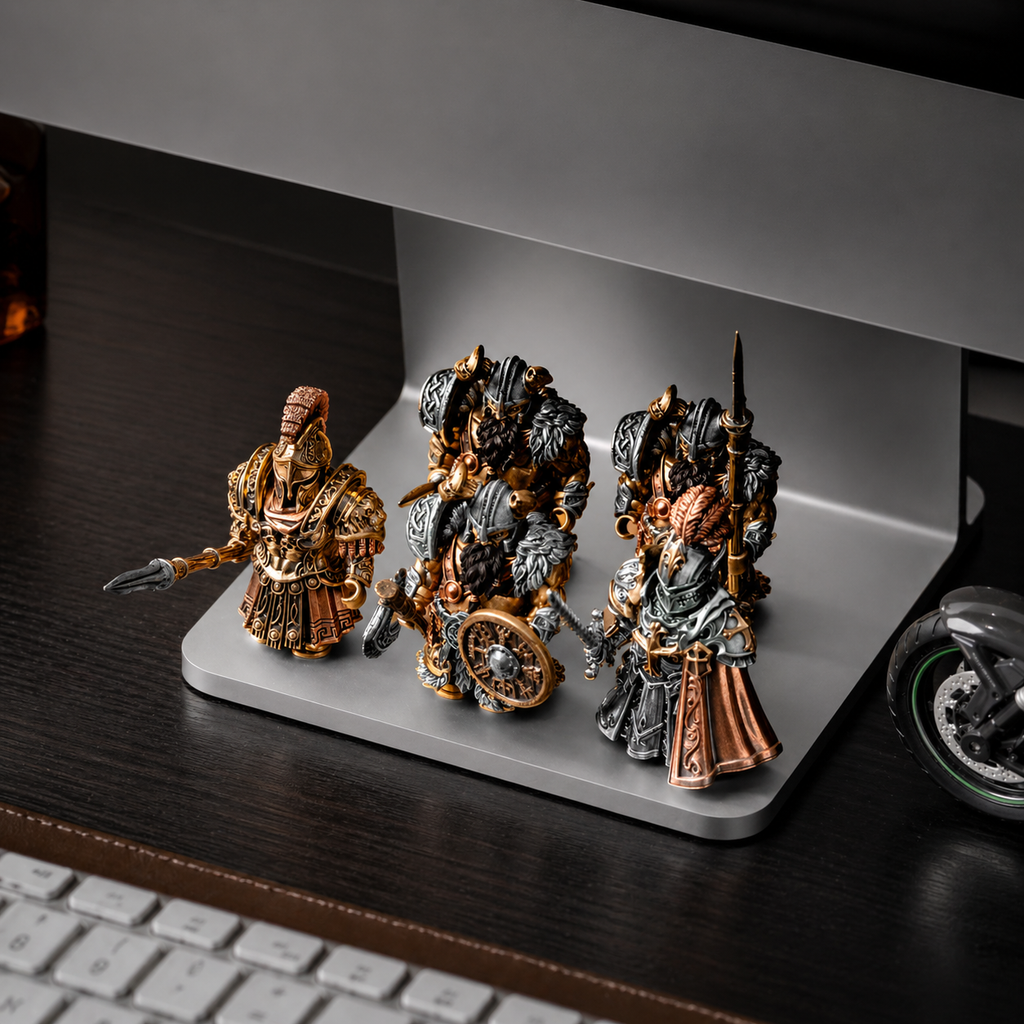 Viking Raider Collectible Figure Detachable Bronze Copper Knight Statue