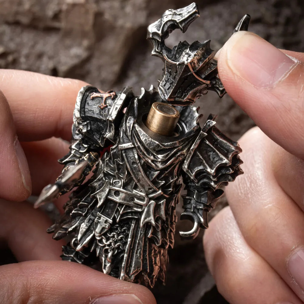 Black Knight Magnetic Metal Figure Detachable Bronze Copper Knight Statue Collectible