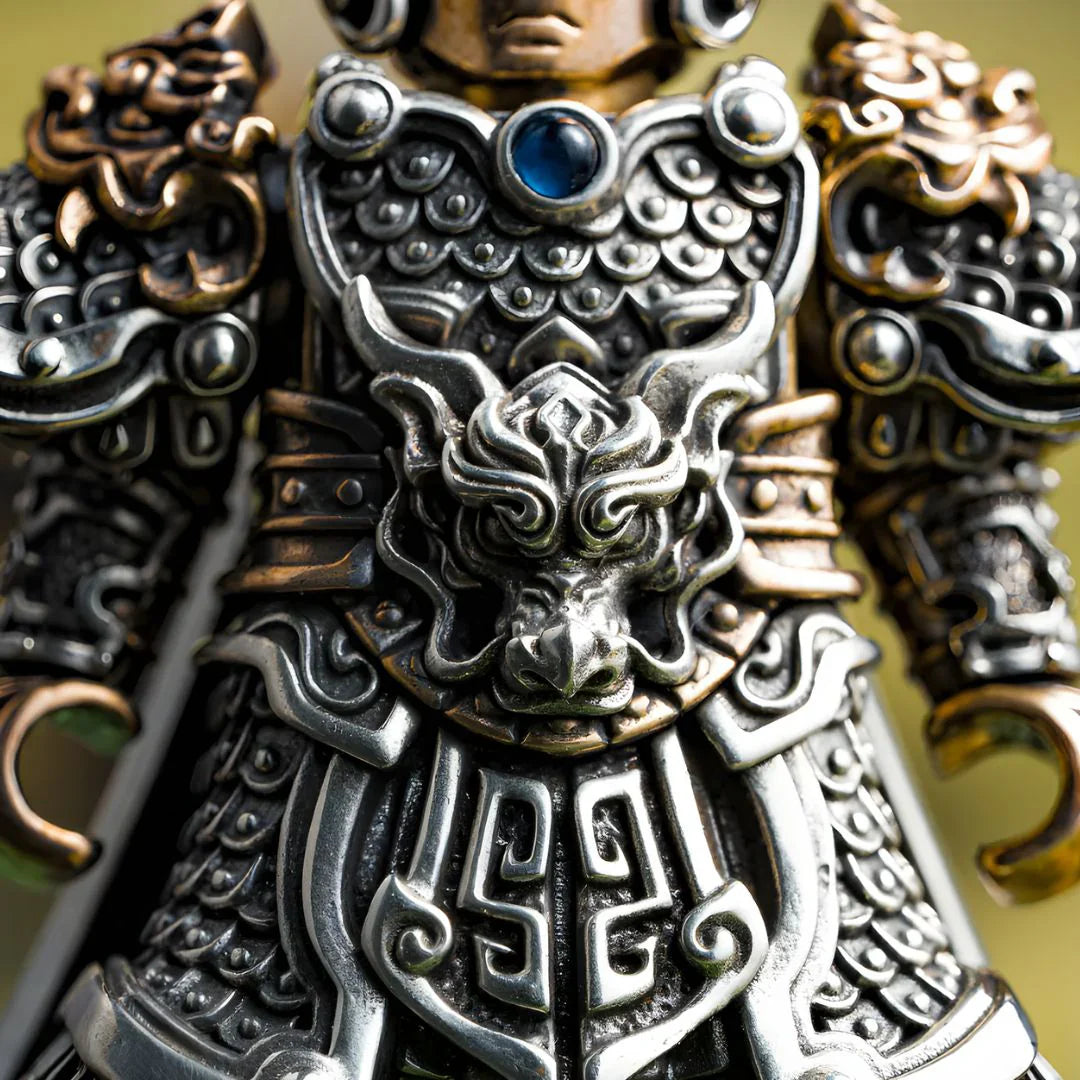 Premium Metal Knight Figurine –Bronze Copper Magnetic Detachable Collectible for Desk Display