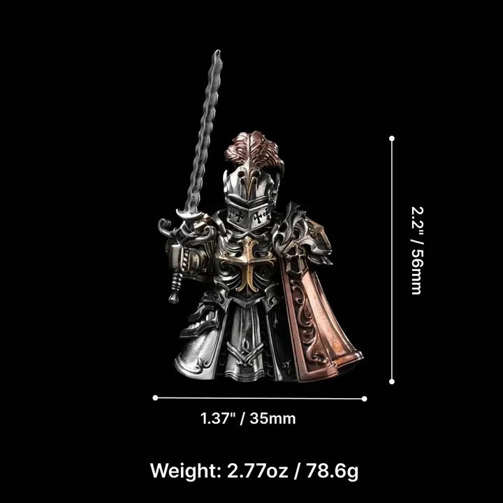 Crimson Templar Collectible Figure Detachable Bronze Copper Knight Statue